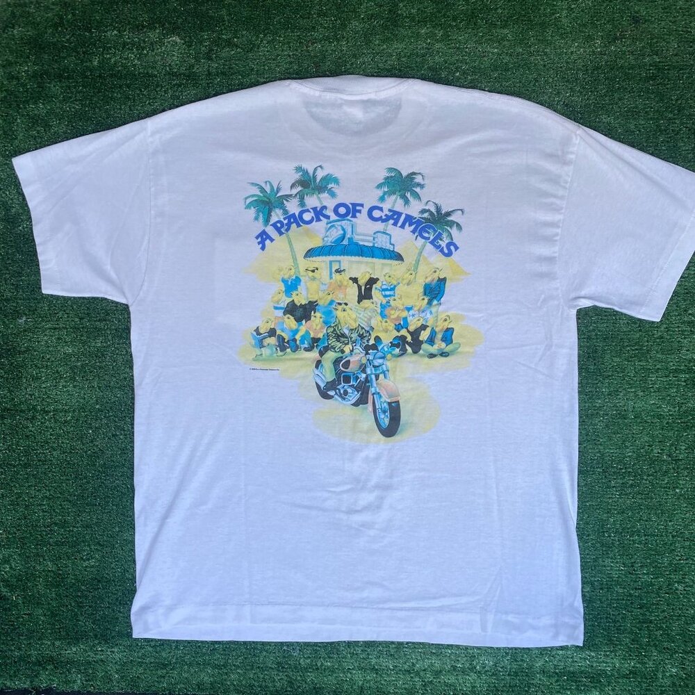 Vintage 90s Camel Joe Shirt Motorcycle Single Stitch Tee